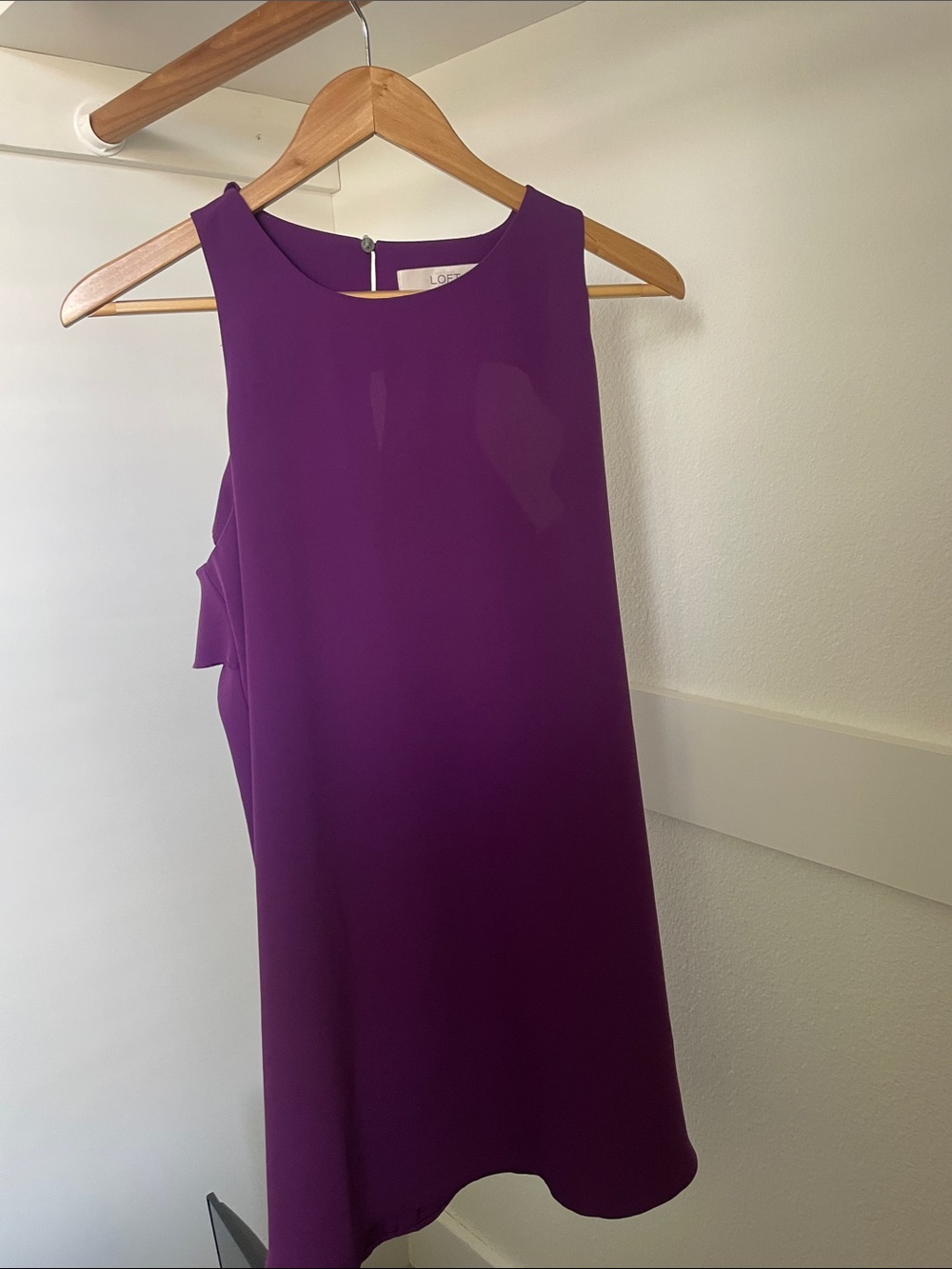 LOFT Sleeveless Mini Dress in Deep Purple